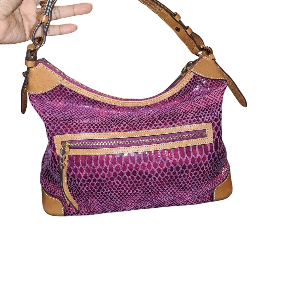 Authentic Dooney & Bourke Faux Snakeskin Embossed… - image 8